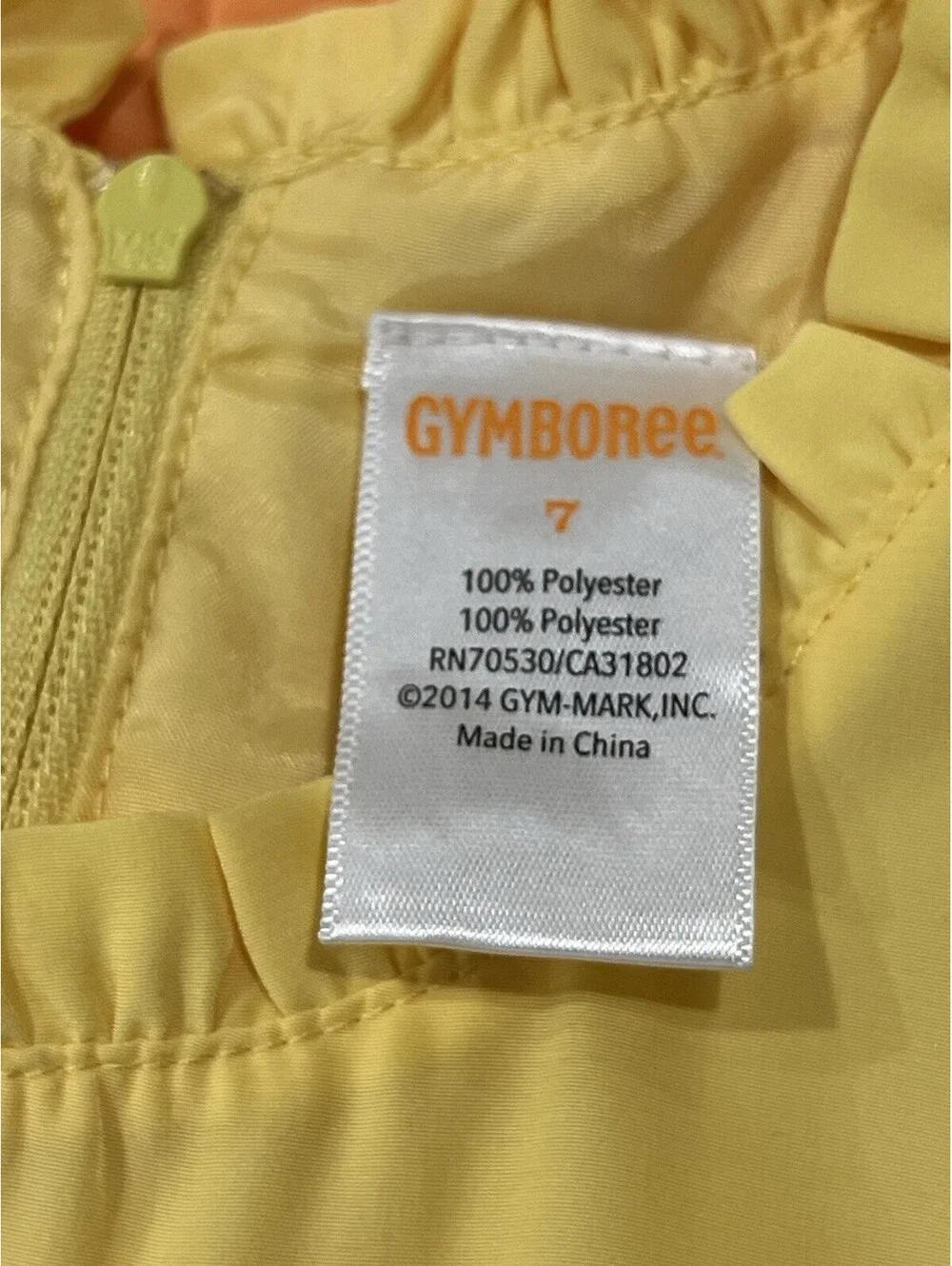 Gymboree Sunny Citrus Orange Yellow Color Block Tiered Lined Dress Size 7
